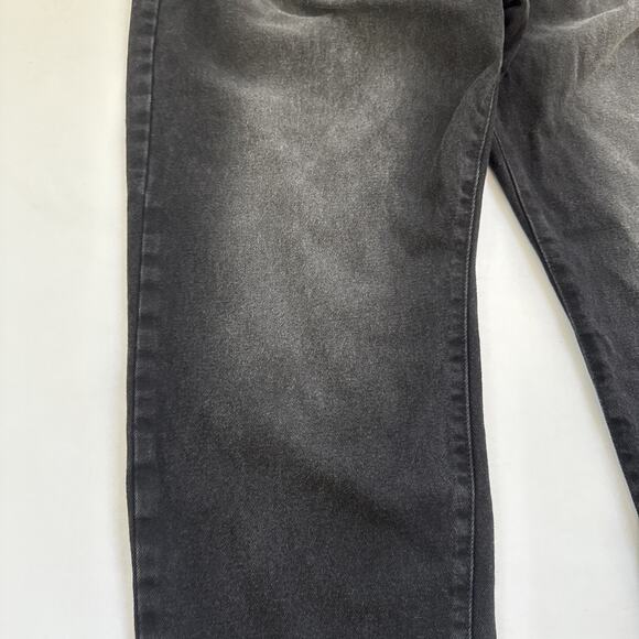 Boohoo Jeans Men’s 40x34 Black Denim Pants Distressed Skater BUTTON FLY - Picture 3 of 10